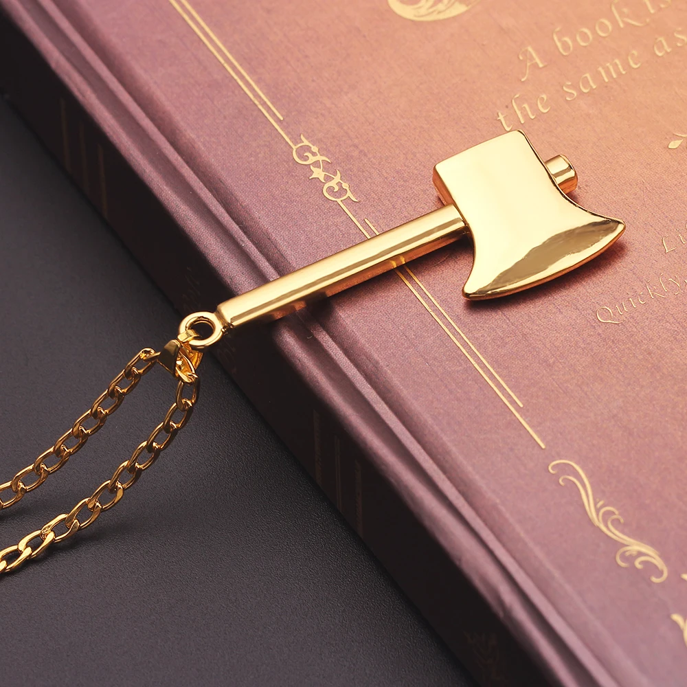 Классическая мода Топор Инструмент ожерелье кулон золото цинковый сплав станок