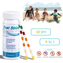 50 шт 6 в 1 спа бассейн тест-полоски для PH общего хлора щелочности цианурной кислоты