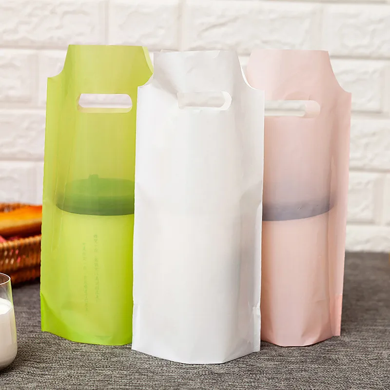 

50pcs Frosted Solid Color Coffee Tote Bag Frosted Colorful Packaging Pocket Single Cup Plastic Bags Tea Drink Pouches