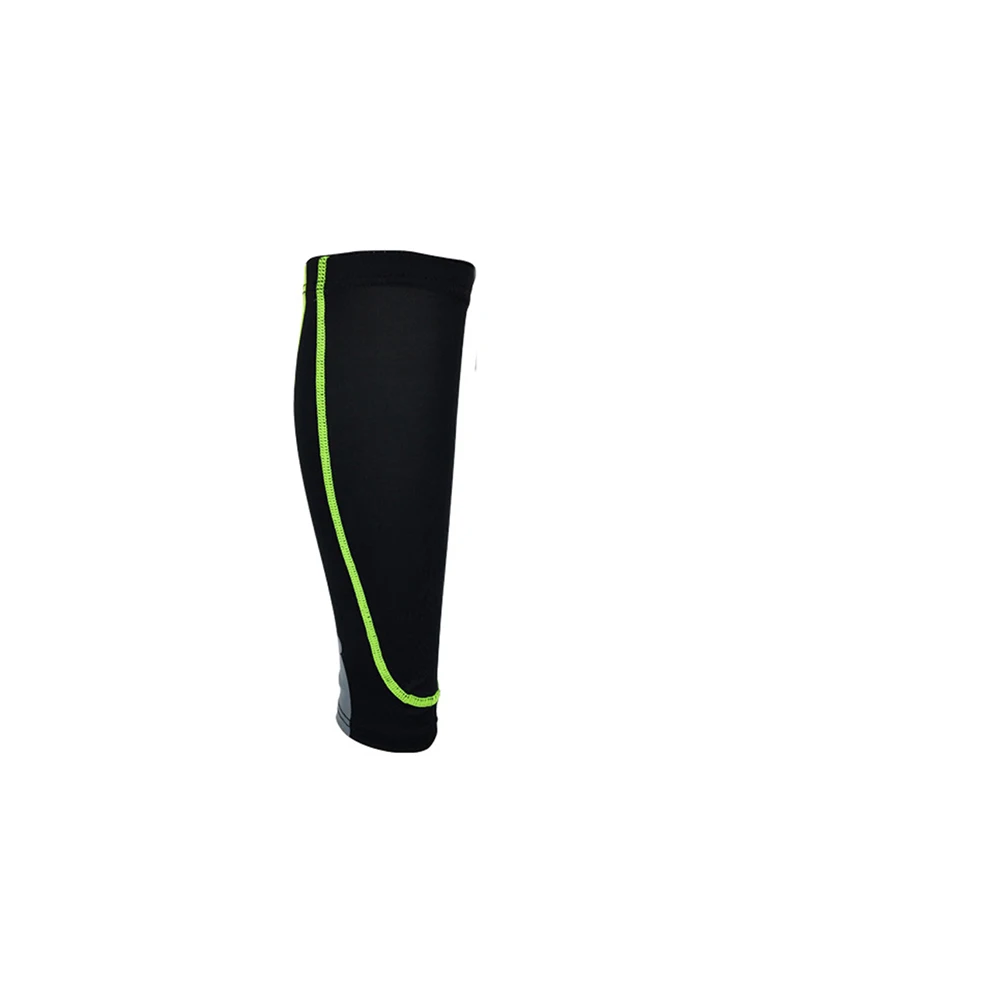 Компрессионные гетры для баскетбола, футбола, голени, Поддержка голени, высокие эластичные гетры для бега, защита голени, велосипедная Спортивная безопасность - Цвет: Black green