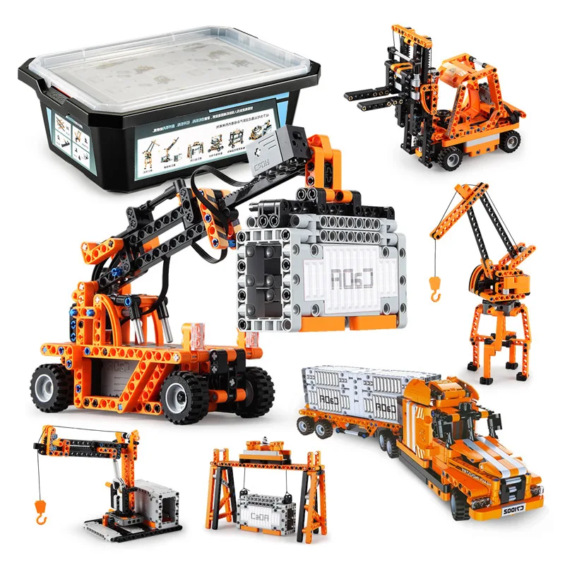 

Double e Port Engineering Set Building Blocks Splicing Toys Teaching Aids Compatible LEGO with Smart Induction Motor