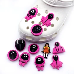Single Sale 1pcs Squid Game Crocs Charms Korean Dramas PVC Shoes Decoration Jibbitz for crocs Charms Designer For Xmas Gifts