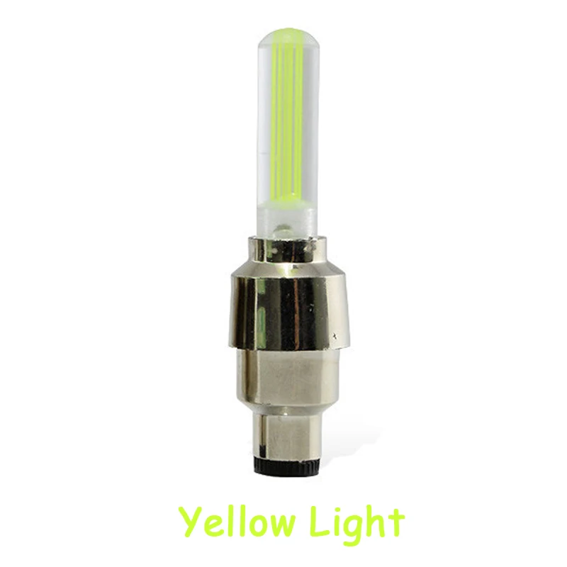 A - Yellow Light Светильник для велосипедного клапана со спицами на колесиках светодиодный светильник с батареями для шин колпачки для велосипедного фонаря аксессуары для горного велосипеда - Цвет: A - Yellow Light