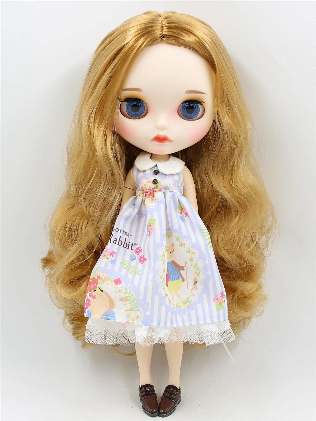 Victoria – Premium Custom Neo Blythe Doll with Blonde Hair, White Skin & Matte Pouty Face 1