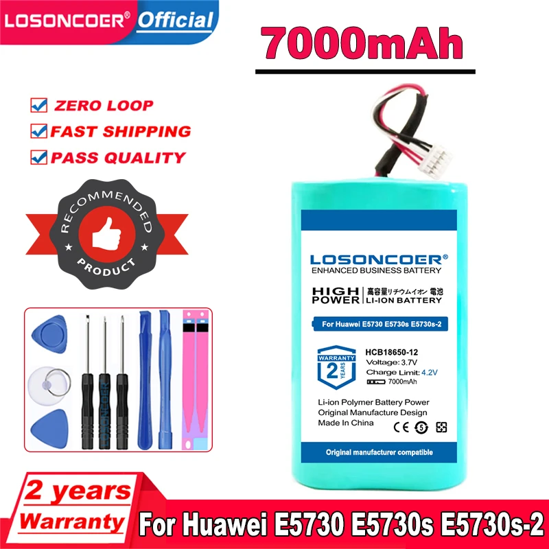 LOSONCOER Лидирующий бренд 100% новый HCB18650-12 7000 мАч батарея для Huawei E5730 E5730s E5730s-2 |