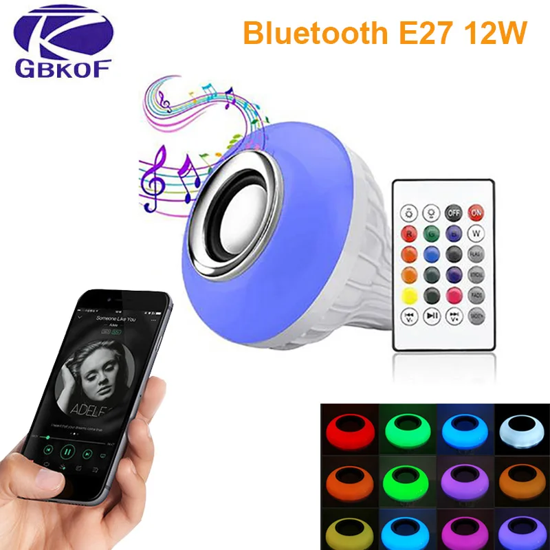 Светодиодная лампа с Bluetooth E27 E14 GU10 RGB Ночной светильник дистанционным управлением