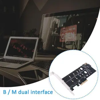 

PCIE to M2 M.2 Dual NVMe SSD NGFF Adapter M Key B Key SATA Expansion Card Riser N9S3