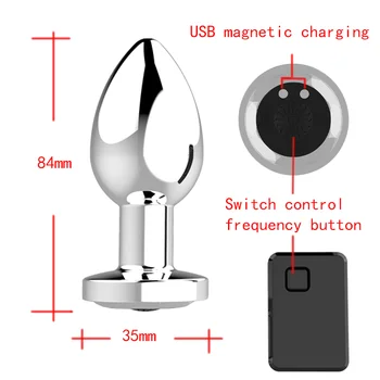 Wireless Remote Control Anal Plug Vibrator For Men Prostate Massager Metal Buttocks Butt Wearable For Adult Gay Sex Toys 5