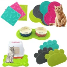 Newest Hot 1pcs Pet Dog Puppy Cat Feeding Mat Pad Cute PVC Bed Dish Bowl Food Feed Placement