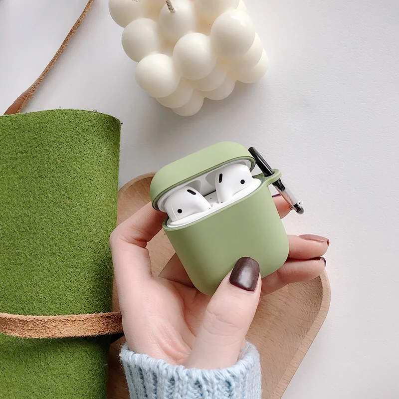 Для Apple Airpods 1 2 беспроводной Bluetooth чехол для наушников карамельный цвет мягкий ТПУ чехол для Apple Air Pods чехол с брелоком