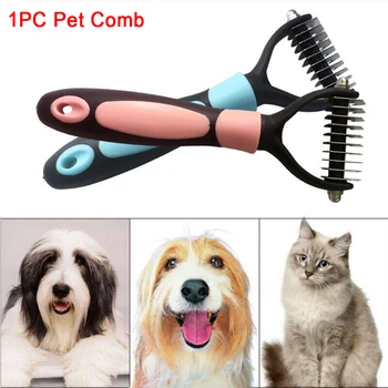 

Home Fur Trimming Deshedding Pet Dematting Comb Dog Cat Gift Brush Tool Double-sided Non Slip Professional Open Knot Rake
