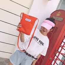 Прямая стиль корейский стиль Универсальный простой цвет холщовый маленький рюкзак модный цвет одно плечо крест-тело Bac