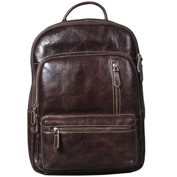 

Retro Leather Men Backpack Shoulder Bag Travel Laptop Backpack Men's Schoolbag Computer Bag Tide First Layer Cowhide Original