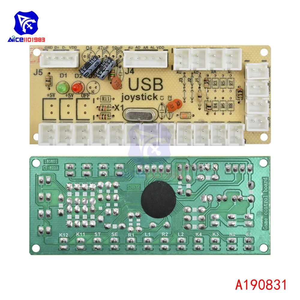 Diymore Нулевая задержка аркадная USB энкодер ПК к джойстику кнопочные Проводные кабели для MAME Fight Stick плата модуля управления
