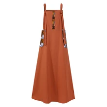  Celmia Vintage Casual Apron Dress Womens Sundress 2022 Summer Overalls Printed Long Dress Loose Female Maxi Vestidos Party Robe 