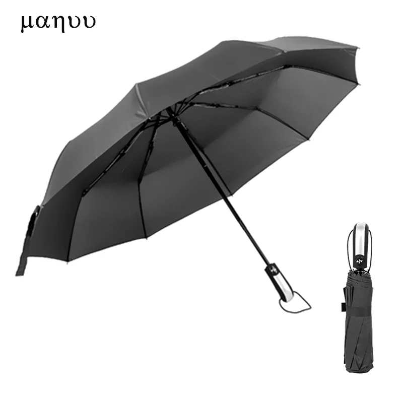 

10Ribs Large Umbrella Windproof Business Automatic Umbrella Men Women Rain Strong Wind Resistant Folding Portable Parasol