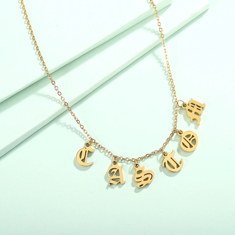 Old English Personalized Name Necklace Custom Any Font Choker Necklaces For Women Graduation Gifts | Украшения и аксессуары