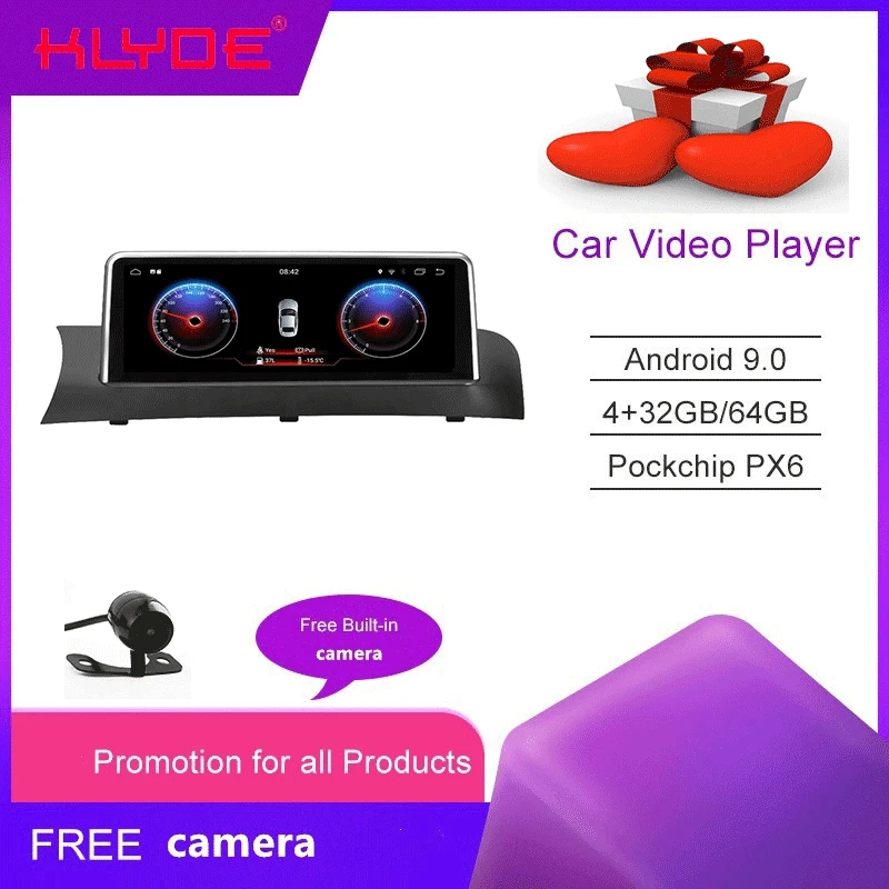 kd-1269-B klyde 10.25'' car multimedia player android 9.0 radio audio wide screen for BM W X3(F25) X4(F26) 2014-2017 NBT |