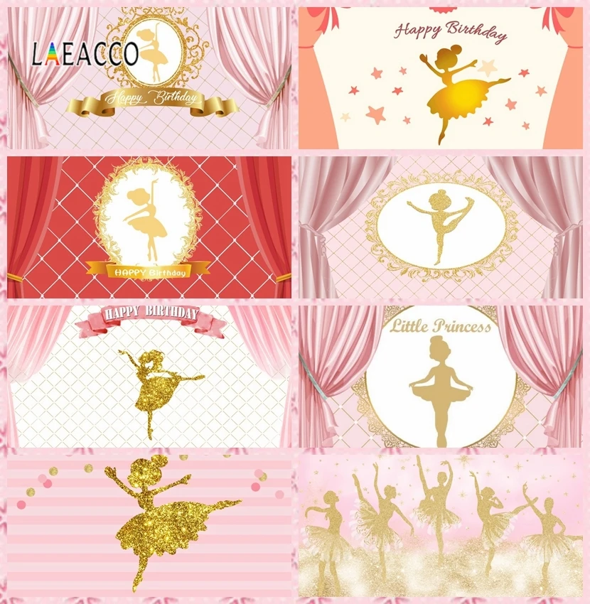 

Laeacco Baby Birthday Ballet Girl Ballerina Party Curtain Photography Backgrounds Photographic Backdrops Props For Photo Studio