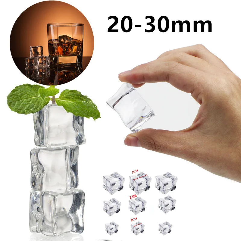 Acrylic Simulation Ice Cubes 25/10/PCS for Photo Props Decorations