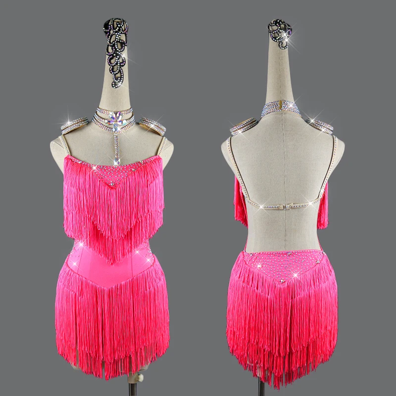 Latin Dance Dresses For Women Black Lace Club Party Dancer Singer Entertainer Fringe Tassel Black Dress dance dress