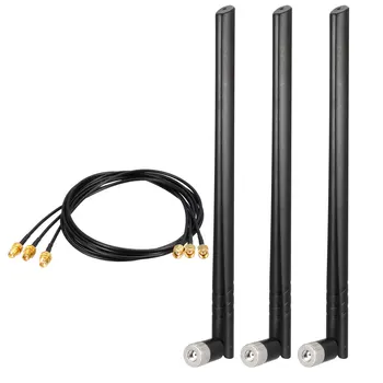 

uxcell WiFi Antenna 8dBi 2.4/5/5.8GHz PR-SMA Male, 3 M RP-SMA Male to Female Cable 3Set