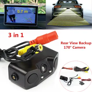 

Car Rearview Camera 12V-24V 5 Inch Reversing Display 3 In 1 Car Parking Sensor Rear View Camera Buzz 6m Video Cable