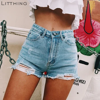 

Dihope 2020 Fashion Women Summer Denim Shorts Jeans Women High Waisted Short New Femme Push Up Skinny Slim Denim Shorts