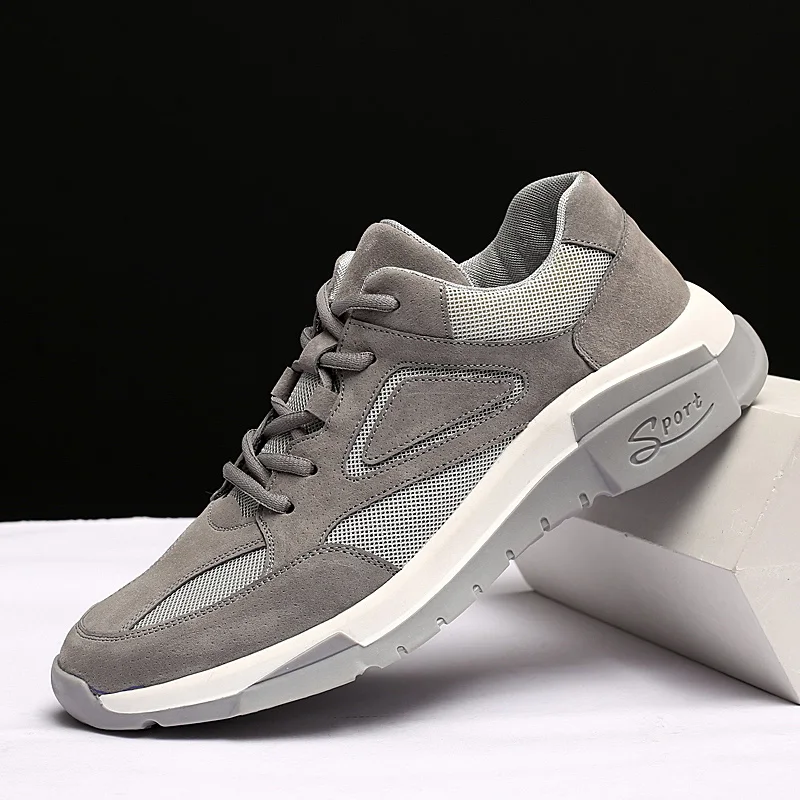 Кроссовки мужские из натуральной кожи на шнуровке плоская подошва повседневная