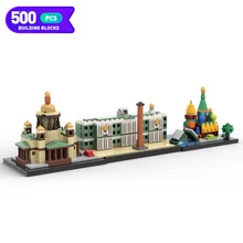 

Moc Saint Petersburg Skyline Russia City Skyline Architecture Street View Building Blocks House Scene House Model Kids Toy Gift