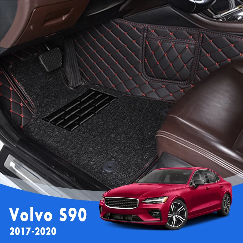 For S90 2020 2019 2018 2017 Luxury Double Layer Wire Loop Car Floor