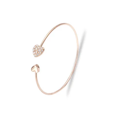 Bangle Bracelet Open double heart For Women girl Accessories jewelry