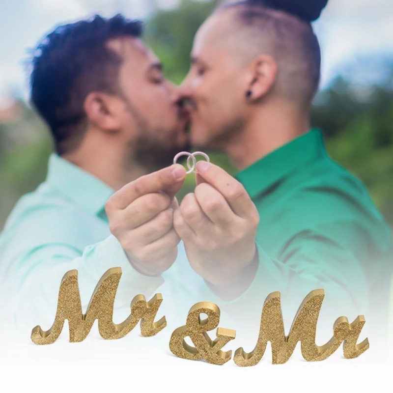 Деревянные буквы MR/MRS орнаменты свадебное украшение для геев кружева Золотое Искусство ремесло Свадебный домашний декор Английский алфавит украшения