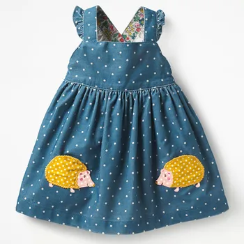 Little maven kids brand clothes 2019 autumn baby girls clothes Cotton FRUIT ANIMAL applique dot sundress girl sleeveless dresses 1