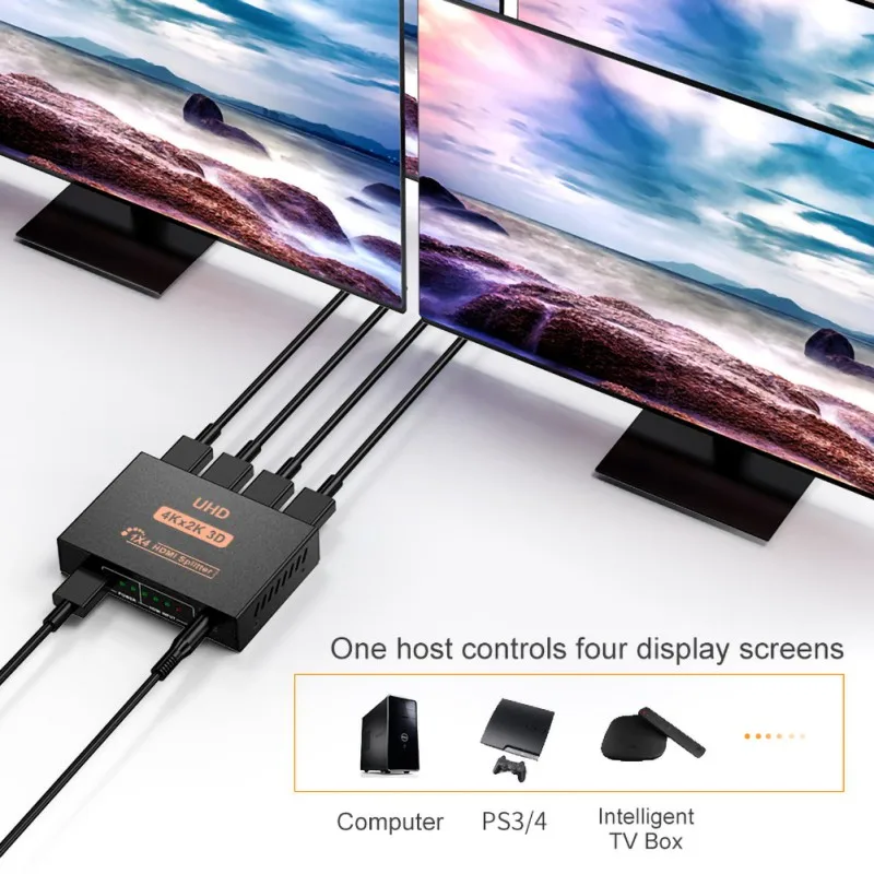 1 в 4 Full HD HDMI Сплиттер 4 порта концентратор повторитель адаптера усилитель видео адаптер концентратор