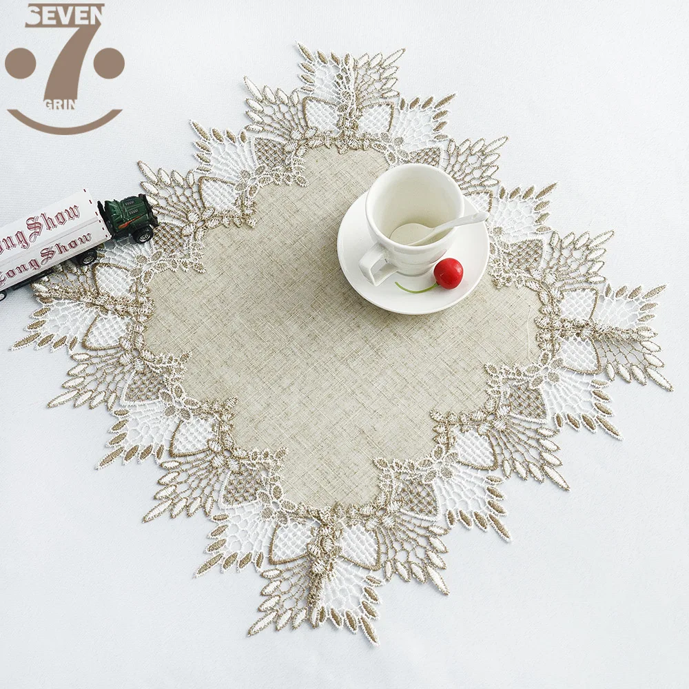 Домашнее декоративное вышитое двухцветное винтажное постельное белье скатерть