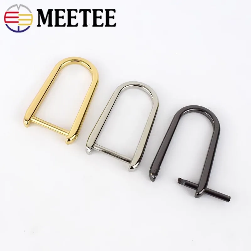 Meetee 2/5 шт ID20mm съемный винт и d-образной пряжкой U кольцо металический брелок для ключей с вешалка крючок застежка DIY фурнитура для сумок кожаные аксессуары