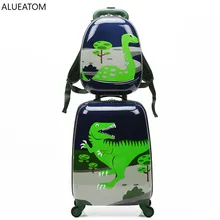 18 дюймов милый мультяшный Единорог детский Багаж на колёсиках набор Спиннер чемодан колеса Студенческая переноска на колесиках дети девочка мальчик дорожная сумка