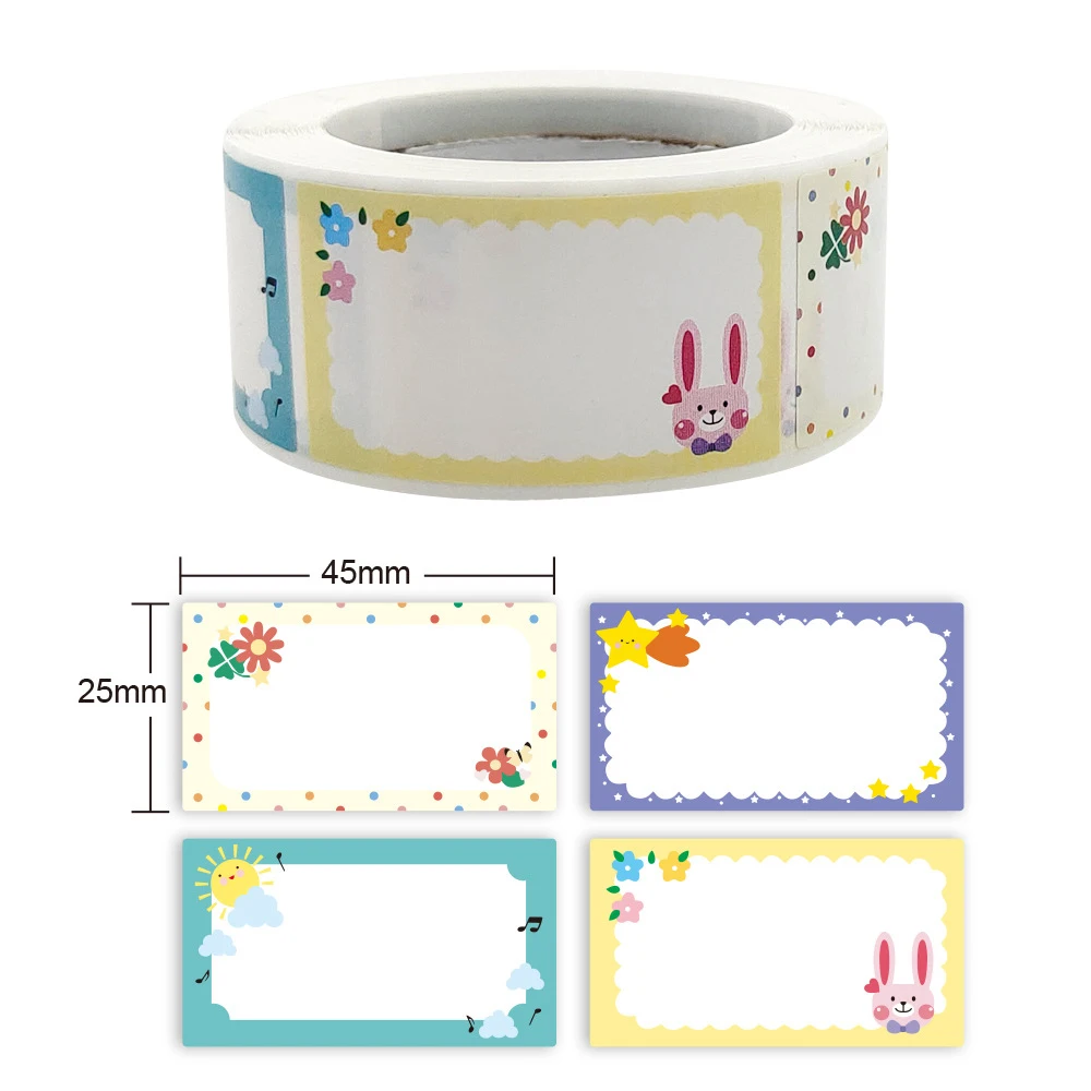 250Pcs Package Stationery Label White Label Write Name Sticker Blank Sticker Child Stationery