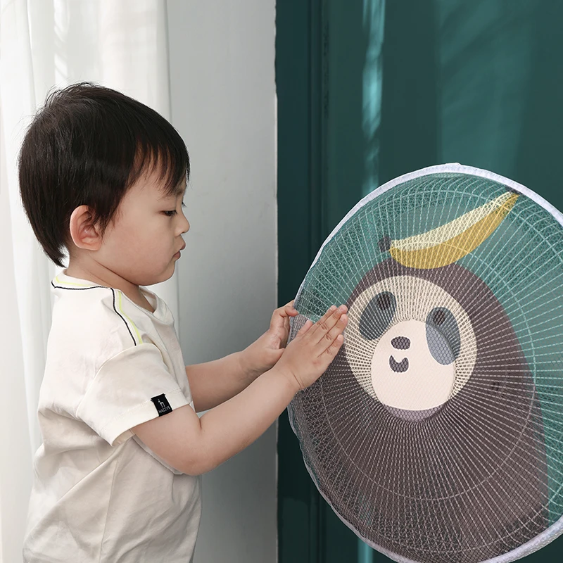 Cartoon Round Electric Fan Cover Baby Children Finger Protector Net Anti Pinch Dust Safety Mesh Office Home Decor Accessories
