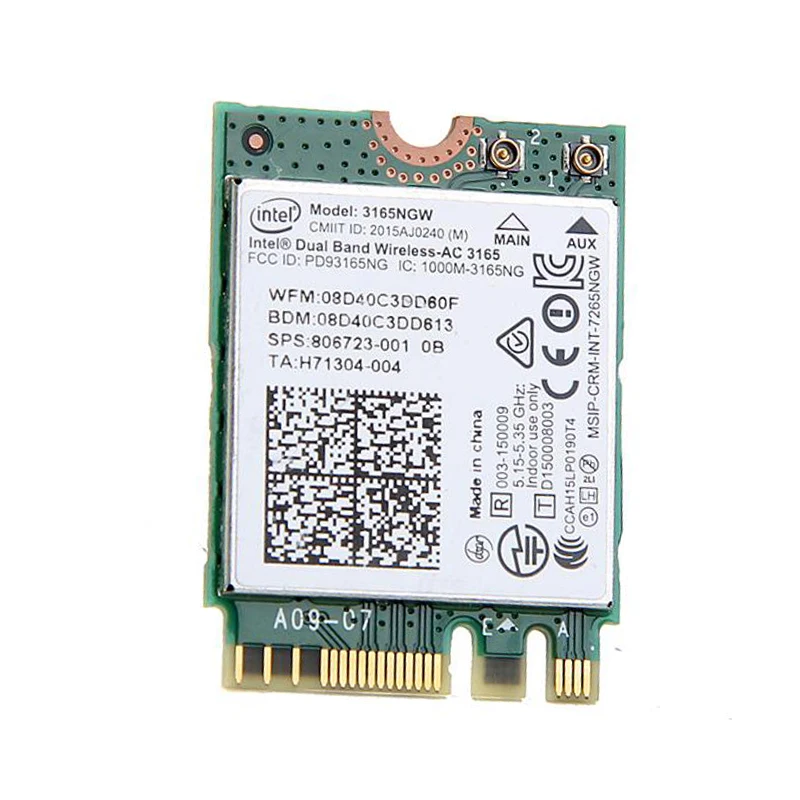 Двухдиапазонный беспроводной-AC 3165NGW Bluetooth 4,0 для Intel 3165 M.2 NGFF 802.11ac WiFi WLAN карта 433 Мбит/с+ 2,4 г/5 ГГц