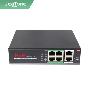 

Jeatone Tuya 48V 6-port 10/100/M Network POE Switch Ethernet IEEE 802.3af/at Suitable for IP camera/Wireless AP/CCTV camera 250m
