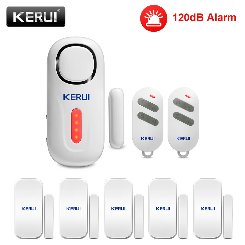 KERUI 120DB Wireless Door/Window Entry Security Burglar Sensor Alarm PIR Magnetic Smart Home Garage System Remote Control Led elderly emergency button Alarms & Sensors