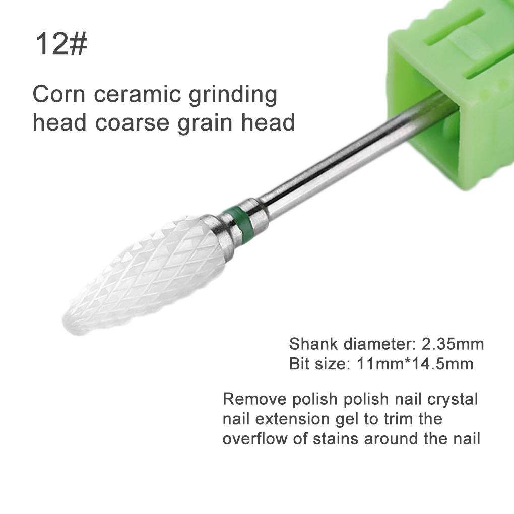 Ceramic Nail Drill Bit Electric Nail Grinding Machine Bits Manicure Art Tools Grinding Head Manicure Pedicure Tool