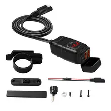 Мотоциклетное автомобильное зарядное устройство водонепроницаемый USB адаптер 12 в телефон двойной Quick Charge 3,0 вольтметр вкл. Выкл. Переключатель мото аксессуар