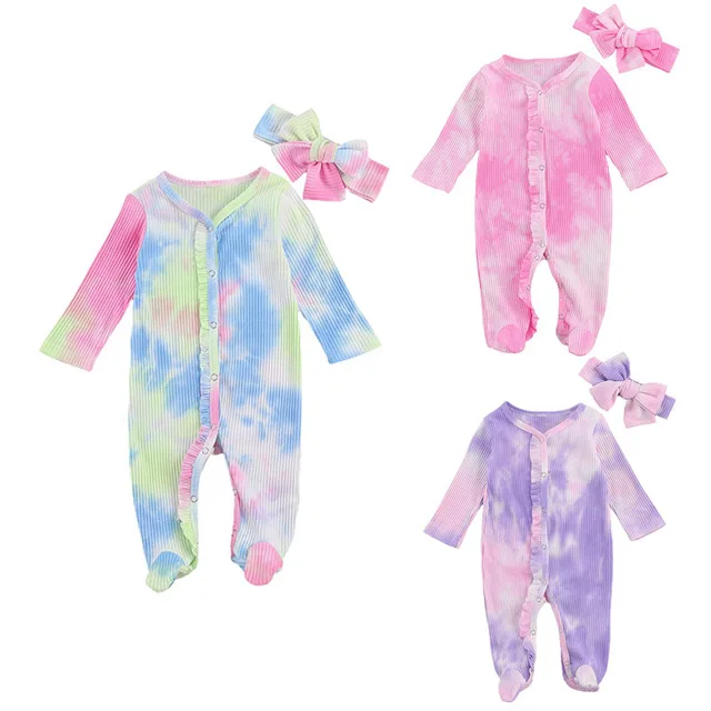 Пижамный комбинезон унисекс для новорожденных на молнии с длинным рукавом