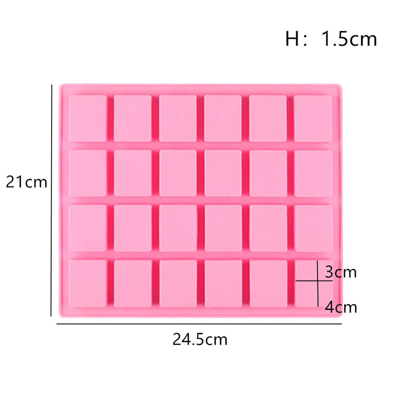 24 полостей антипригарная прямоугольная квадратная силиконовая форма для десерта Кондитерская форма для украшения торта Мыло шоколадное печенье Форма для выпечки