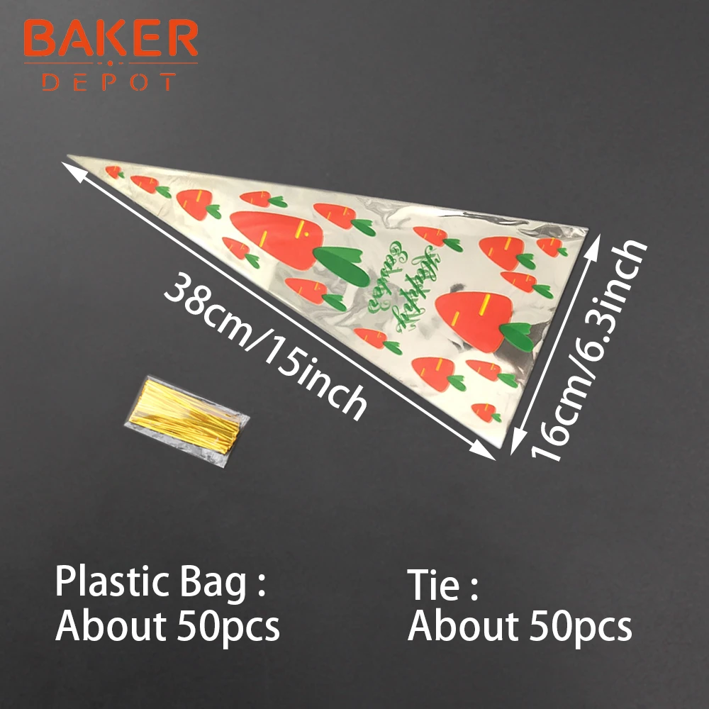 CDY-421 BAKER DEPOT пластиковый подарочный пакет для конфет 50 шт. прозрачный попкорн печенье сладости упаковки для шоколада для рождественской вечеринки с галстуком - Цвет: CDY-421