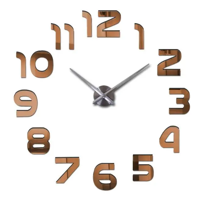 Brown Современные новые Висячие часы настенные часы Horloge 3d DIY акриловые зеркальные наклейки эва украшение дома гостиная кварцевые иглы часы - Цвет: Brown