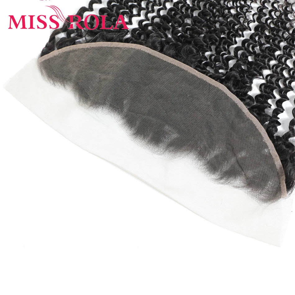 Miss Rola 13x4 Lace Frontal Ear To Ear Kinky Curly Hair Natural Color Brazilian Human Hair Straight Lace Frontal Closure Remy